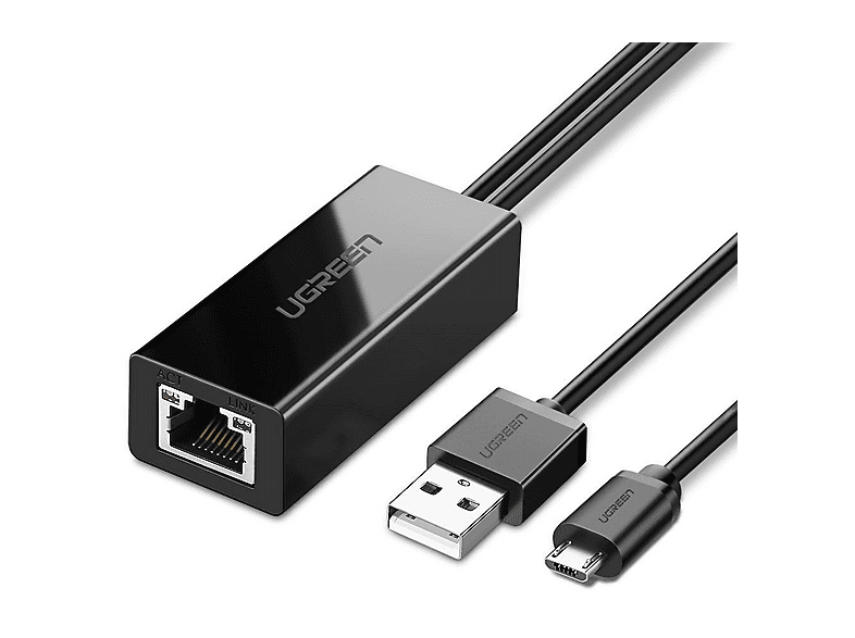 ADATTATORE DI RETE UGREEN 30985 Micro-USB Ethernet 10/100 Mbps 1 m ...