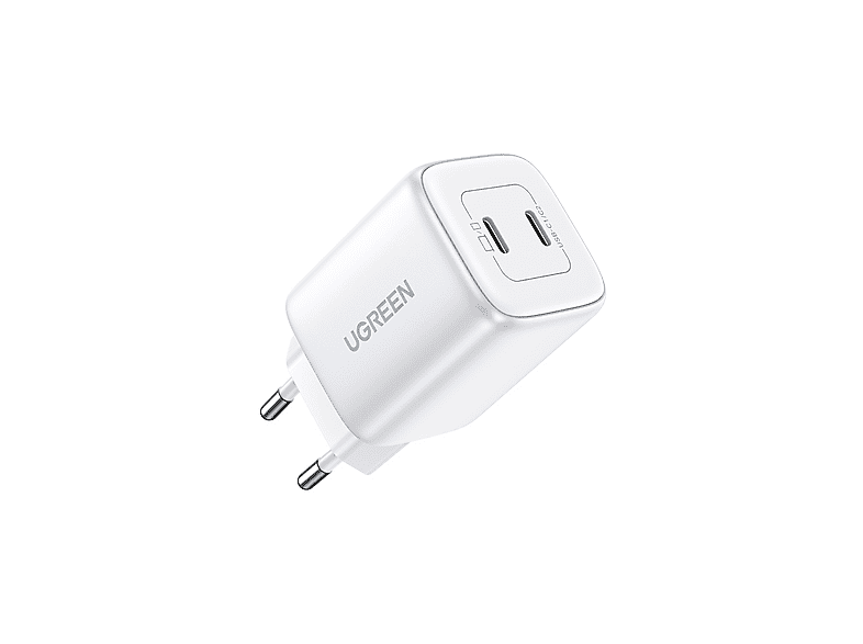 UGREEN 15327 Nexode 45W GaN Hızlı USB-C QC PD 2xUSB-C Şarj Cihazı Beyaz
