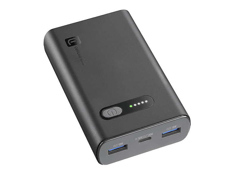 CELLULARLINE PBFAST01PD10000K Powerbank 10000.00 mAh Schwarz