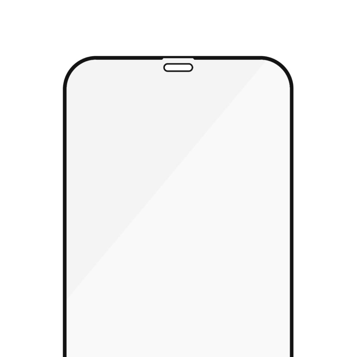 Uno schermo bianco con bordo nero. C'è un piccolo ritaglio nero in alto. Lo schermo è quello di un telefono.