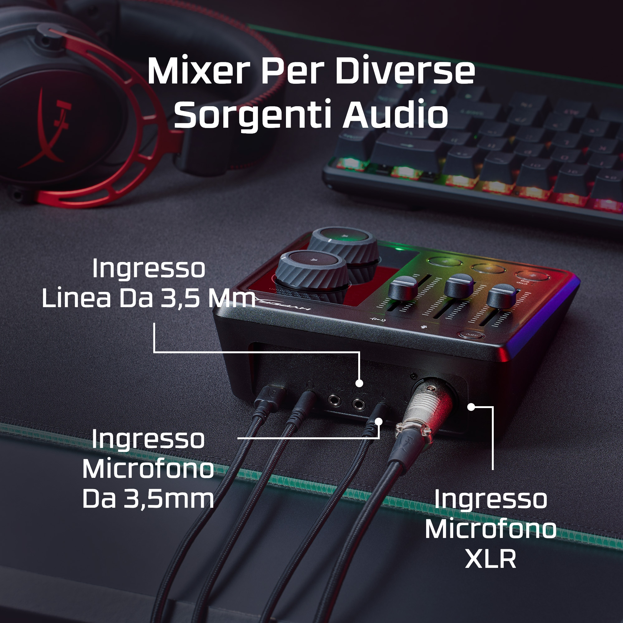 HYPERX 73C12AA AUDIO MIXER Audio Mixer, Schwarz | MediaMarkt