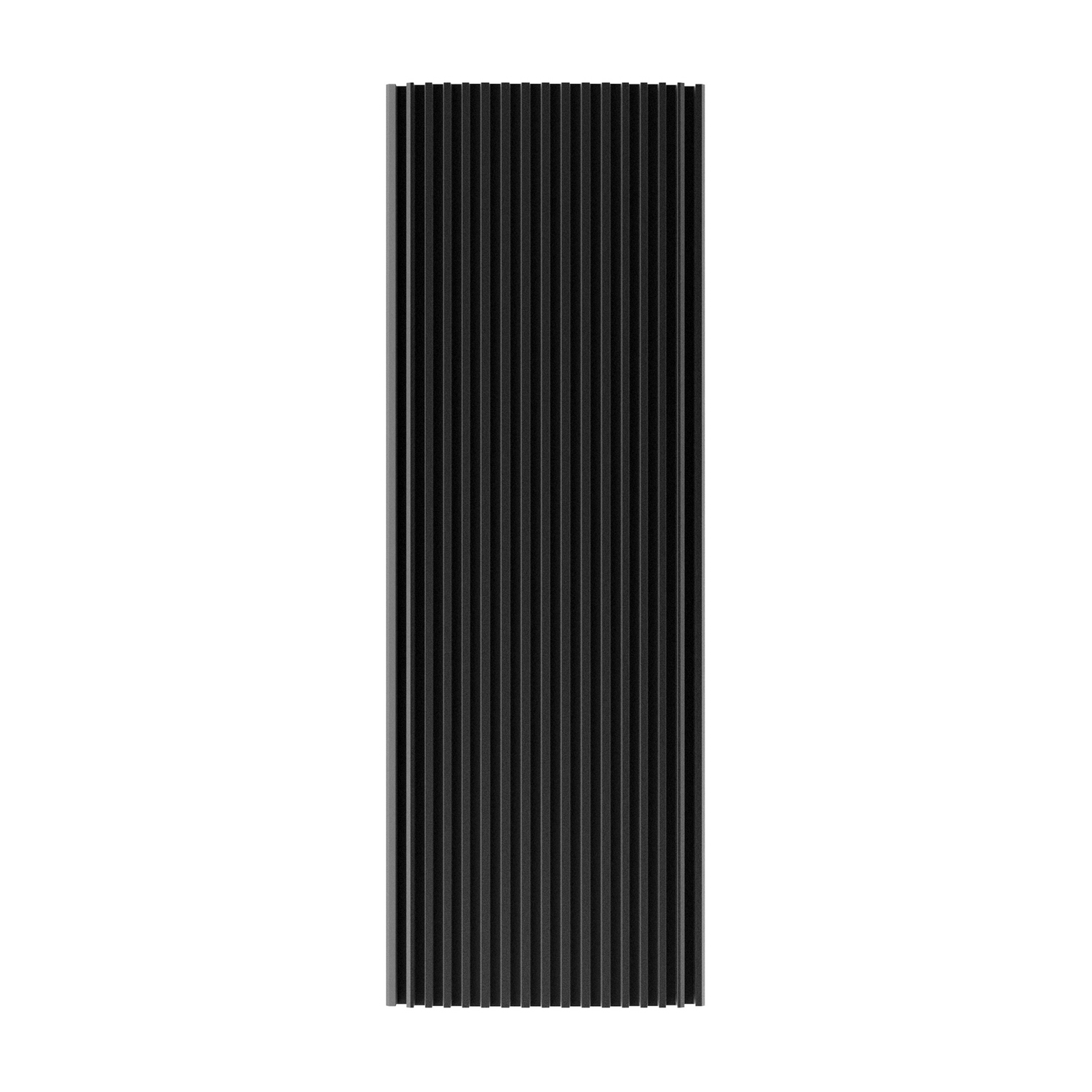 Un panel rectangular, negro, con líneas verticales sobre un fondo blanco.