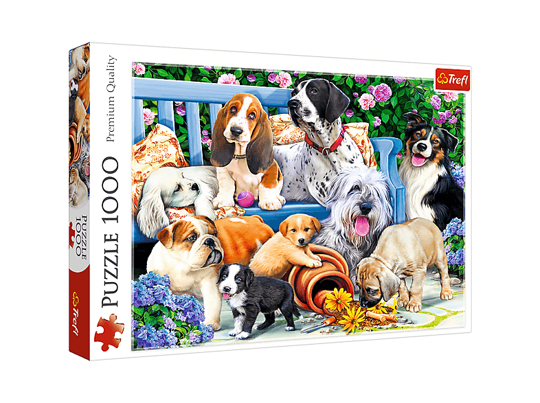 Puzzle | TREFL Dogs in the garden, edad recomendada: 8 año(s) | MediaMarkt