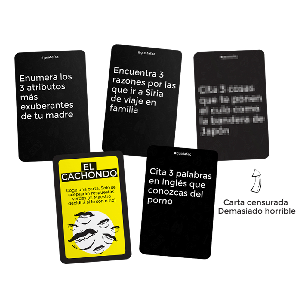 Cartas con texto en español, incluida la frase "Carta censurada". Hay una ilustración de bigote.