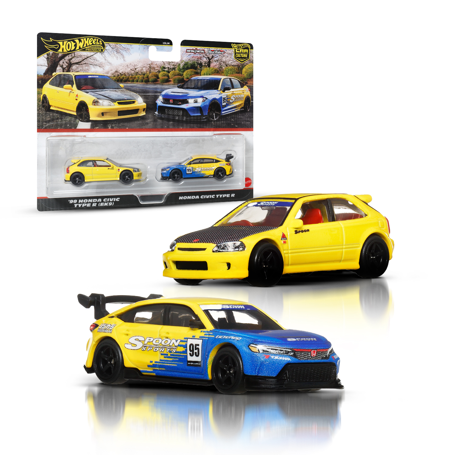 HOT WHEELS Premium Car Culture '99 Honda Civic Type R (EK9) & Honda Civic Type R JBL00