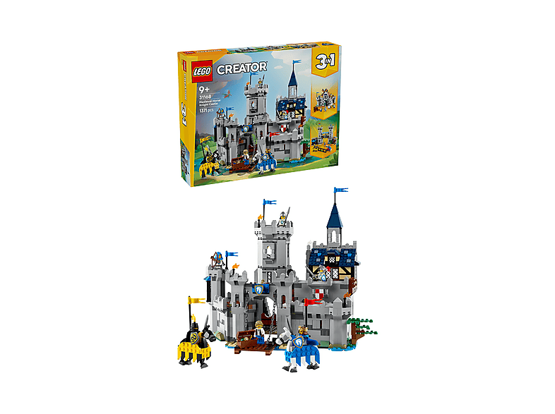 Reobrix Set Castello Medievale Con Luci, 2599 Pezzi, Modello Architettonico Da Collezione Per Adulti, Regalo