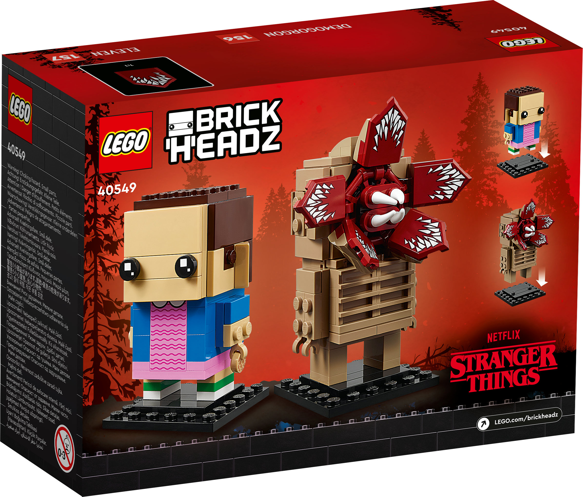 Doos: Lego BrickHeadz Stranger Things set. Met Eleven en Demogorgon figuren.
