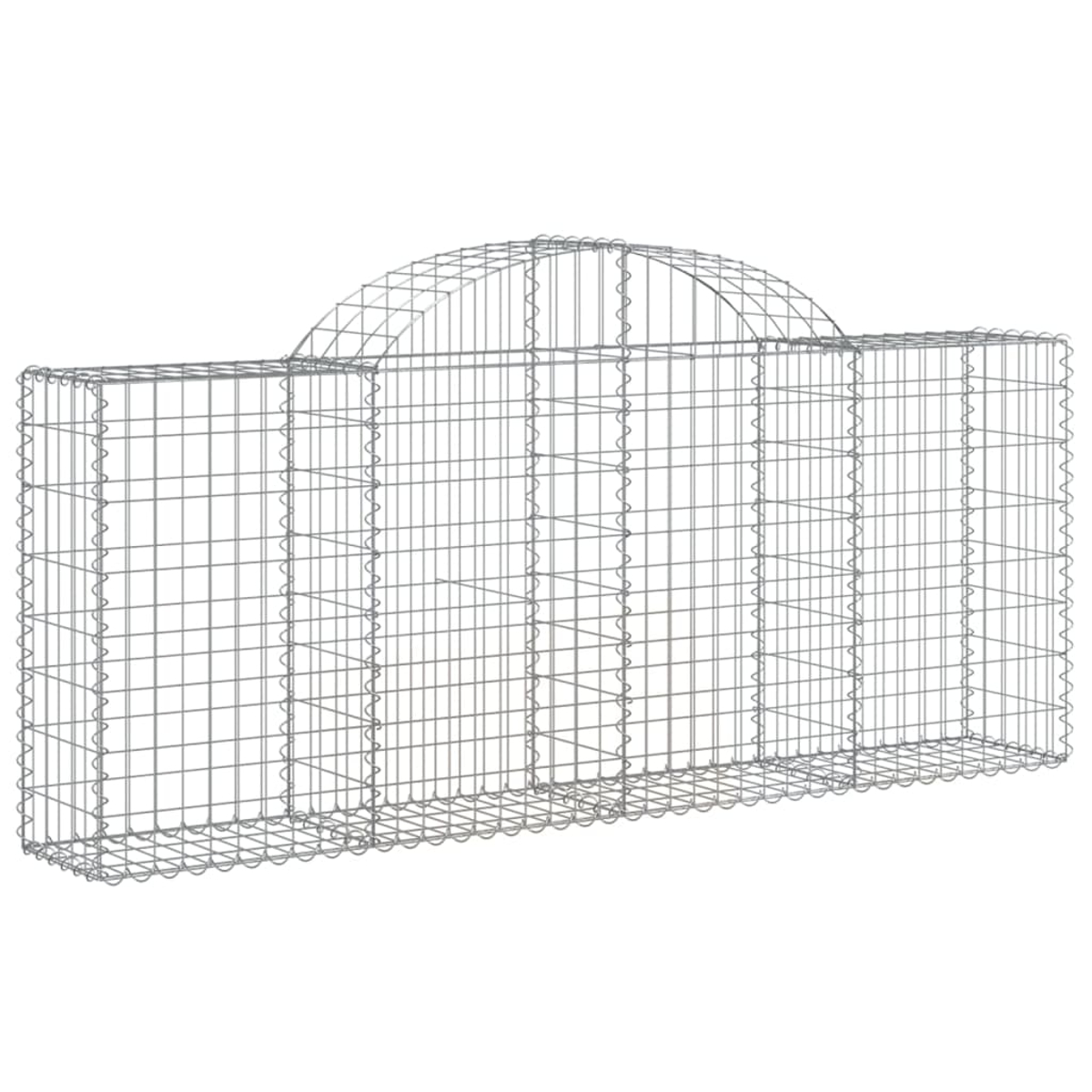 Ein Metalldrahtkäfig, rechteckig mit einem bogenförmigen Oberteil. Der Käfig ist leer und steht vor einem weißen Hintergrund.