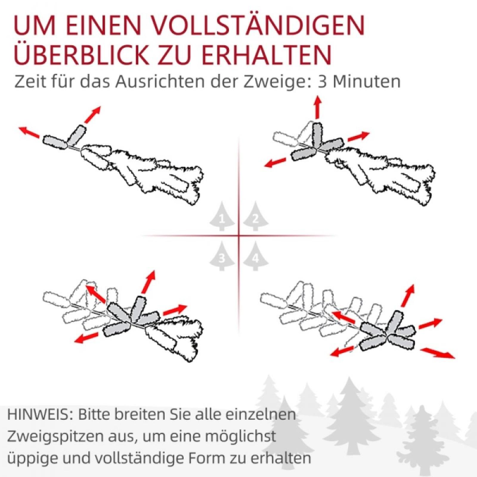 Diagramm zeigt Zweiganordnung. Rote Pfeile zeigen Anpassungen. Text auf Deutsch erklärt den Vorgang in 3 Minuten.