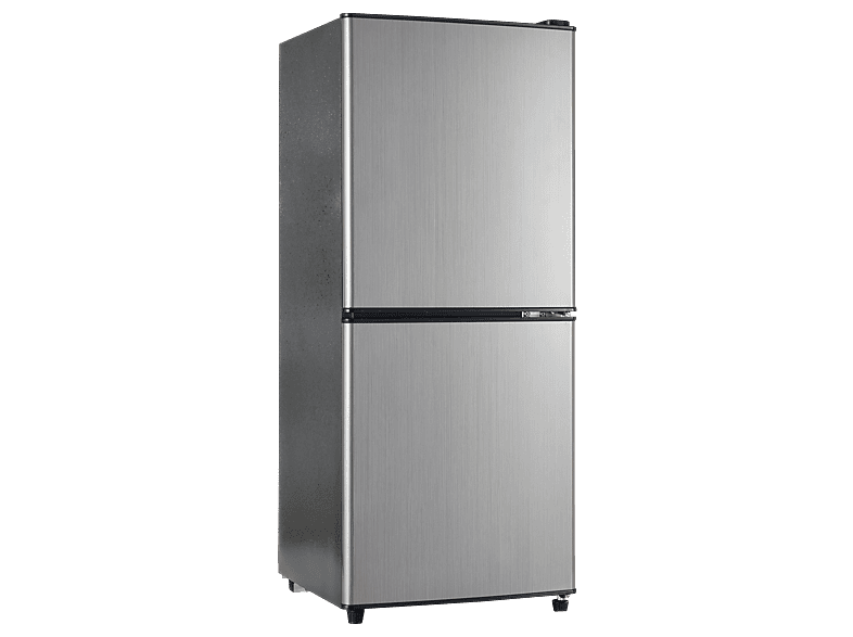 MERAX BCD-106W Kühlschrank (E, 101,8 cm hoch, Grau-Silber)