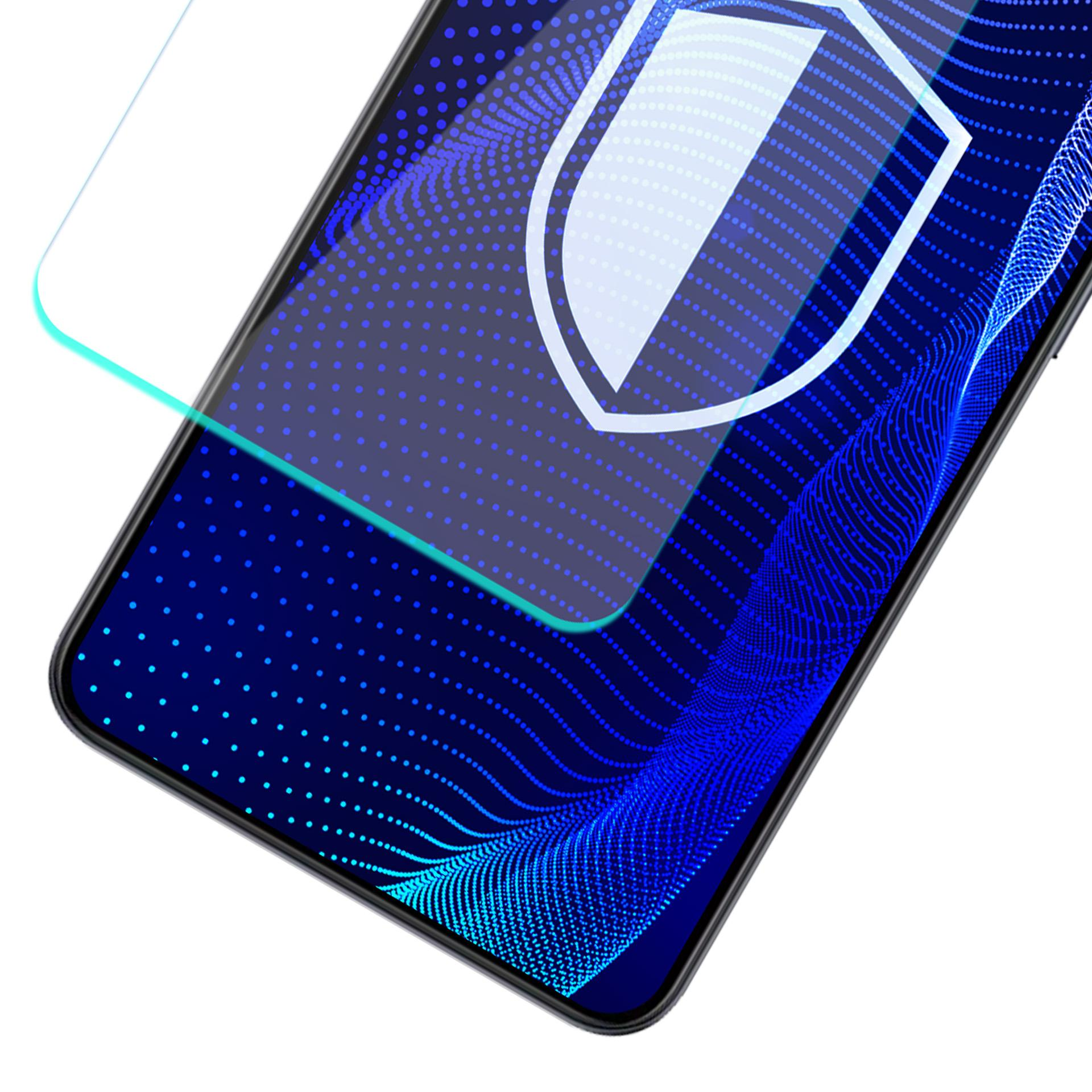 Ochraniacz ekranu na telefonie. Ekran wyświetla niebieski wzór w kropki z białą tarczą.