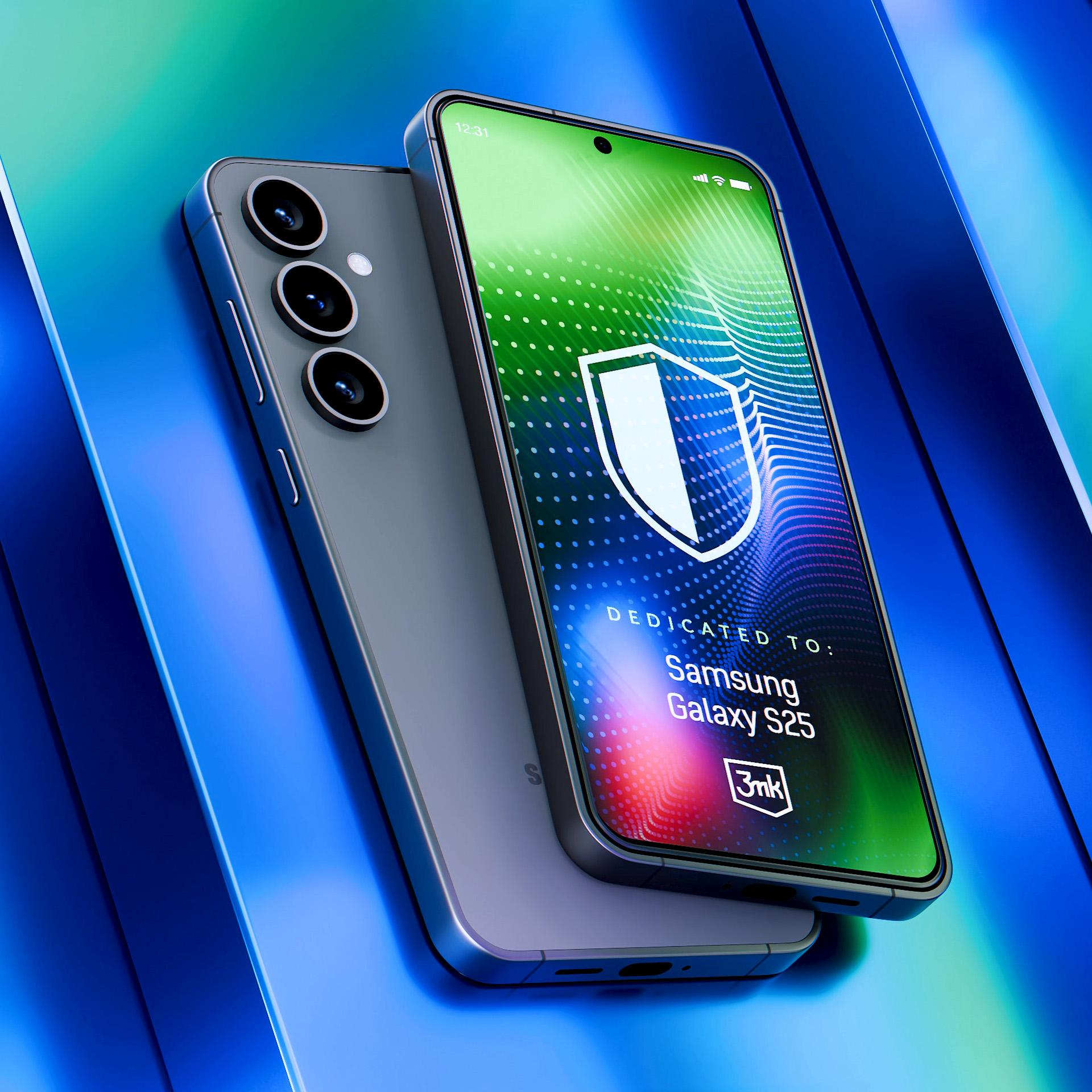 Due smartphone, uno con grafica a scudo, l'altro mostra il retro del telefono con la fotocamera.