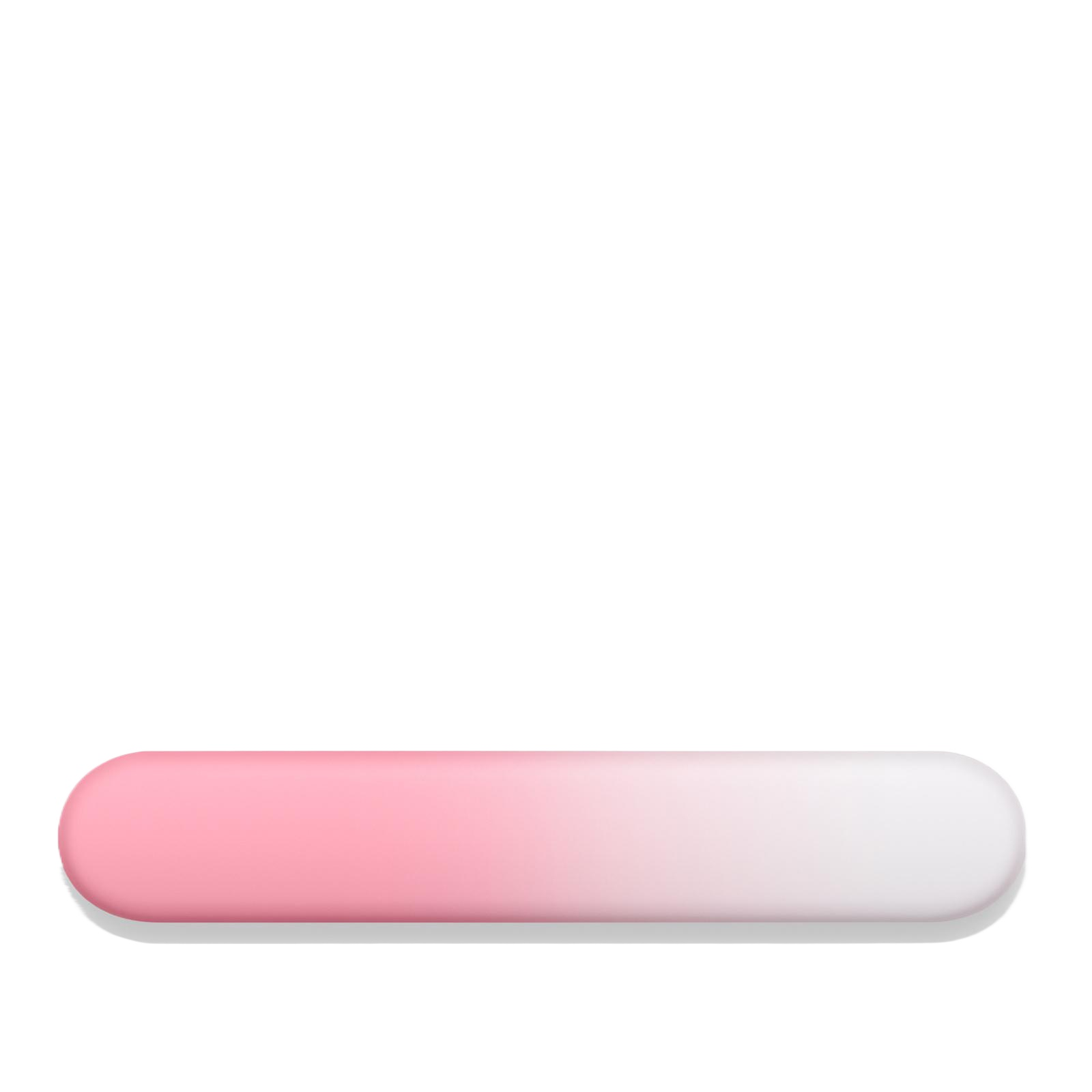 Ein rechteckiges rosa Farbverlauf-Objekt, das von rosa zu weiß übergeht, vor weißem Hintergrund.