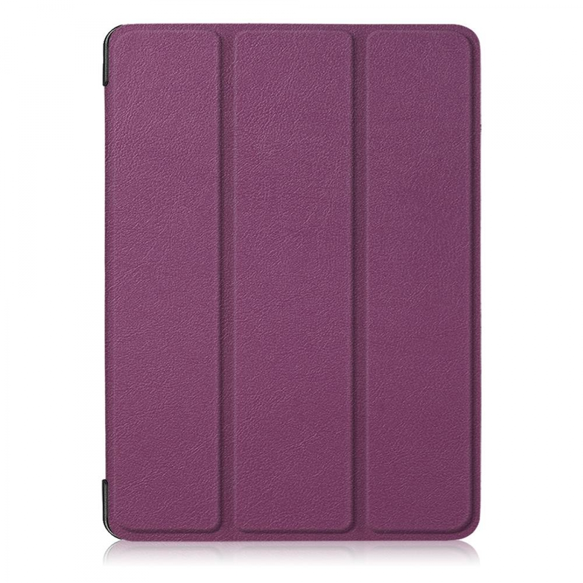 Nahaufnahme einer lila Tablet-Hülle mit drei vertikalen Paneelen, das mittlere ist etwas dunkler.