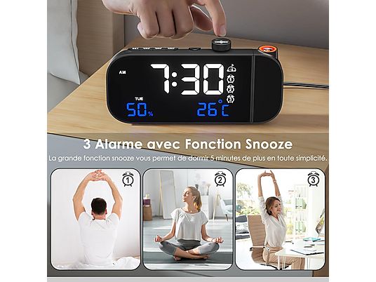 Orologio digitale Ulisem con telecomando, LED, luminosità regolabile Orologio digitale Ulisem con telecomando, LED, luminosità regolabile