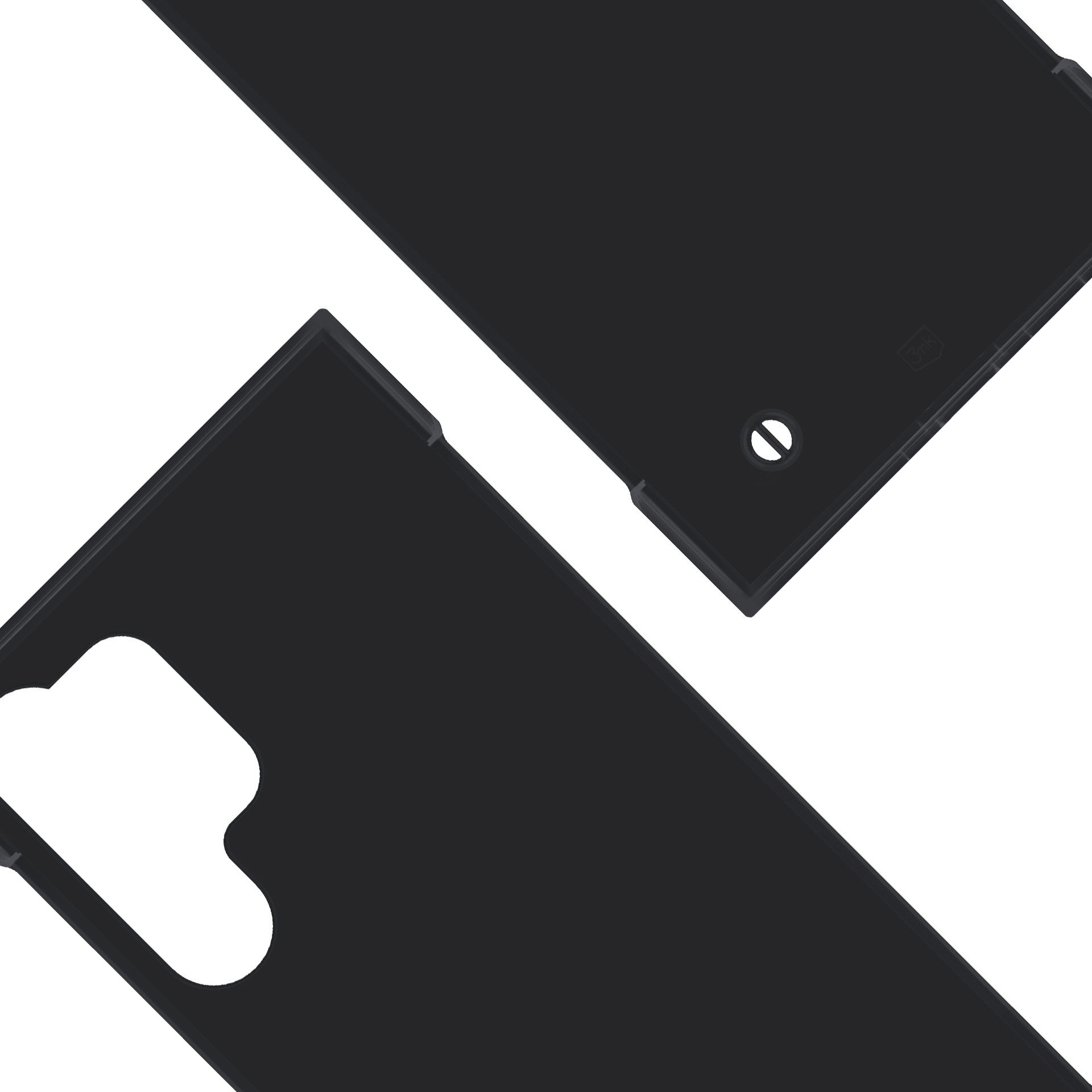 Dwa czarne etui na telefon na białym tle.