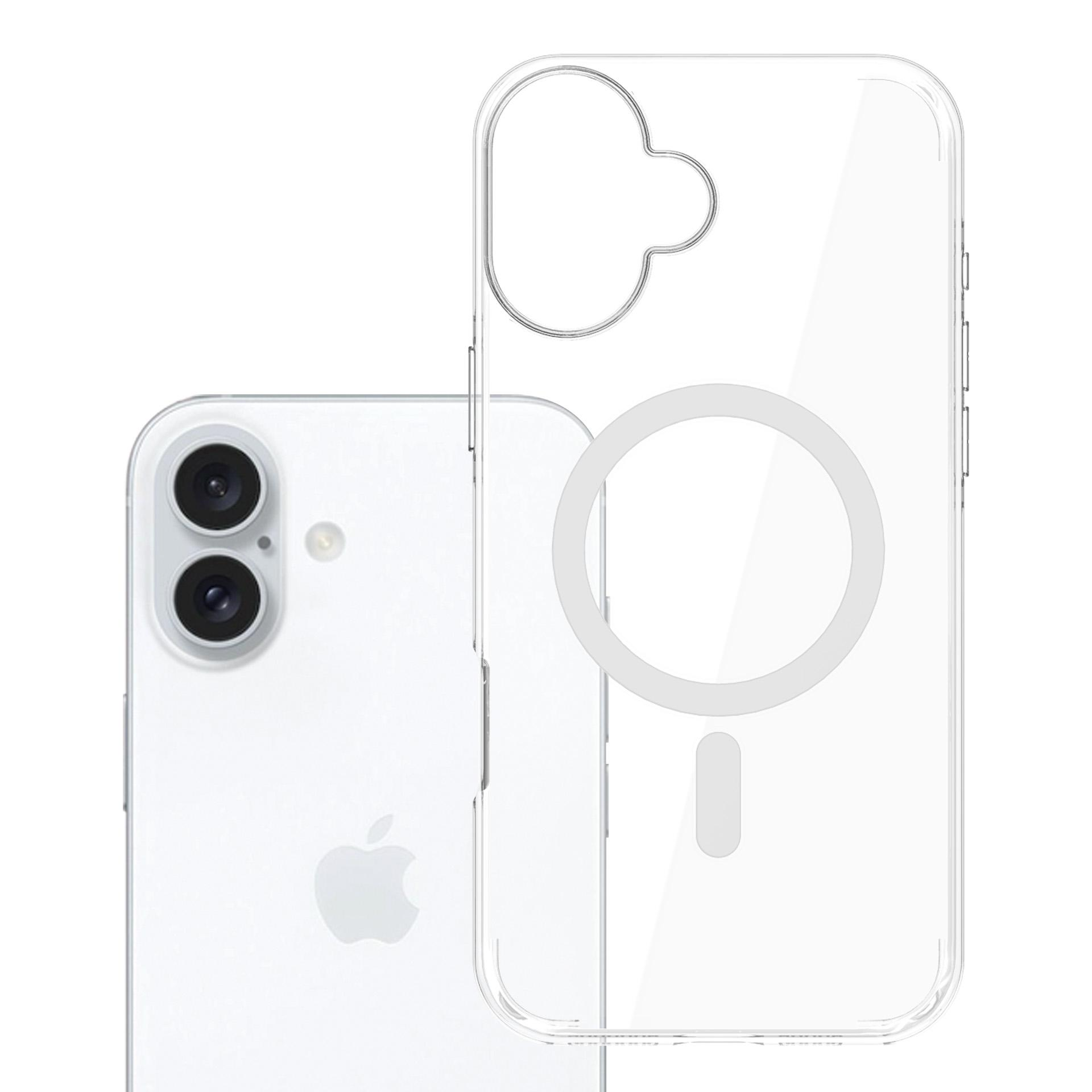 Przezroczyste etui na telefon z magnetycznym pierścieniem obok białego telefonu.