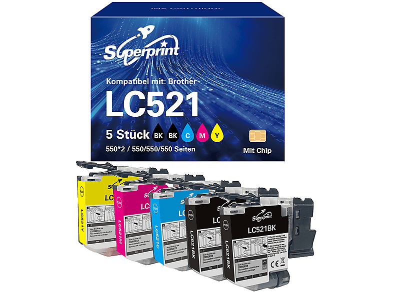 SUPERPRINT LC521 5-Pack Tintenpatrone mehrfarbig (LC-521VAL) | MediaMarkt