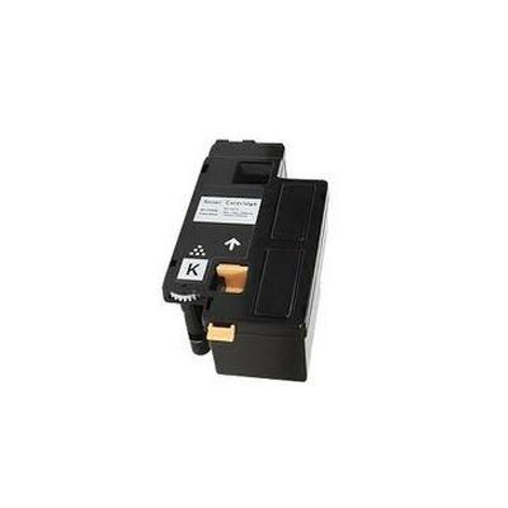 Una cartuccia toner nera con un simbolo 'K', una freccia su e leve arancioni su sfondo bianco.