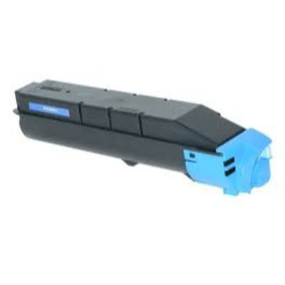 Una cartuccia toner nera e blu. La cartuccia è lunga e cilindrica, con un'estremità blu e un'etichetta blu.
