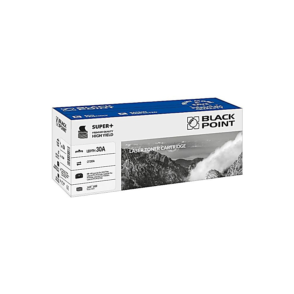 Pudełko z tonerem laserowym Black Point. Zawiera nazwę marki i tekst 'Toner laserowy'.