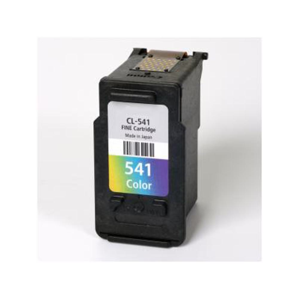 Una cartuccia d'inchiostro a colori Canon CL-541. È nera con un'etichetta che mostra il nome del prodotto, il codice a barre e i dettagli dei colori.