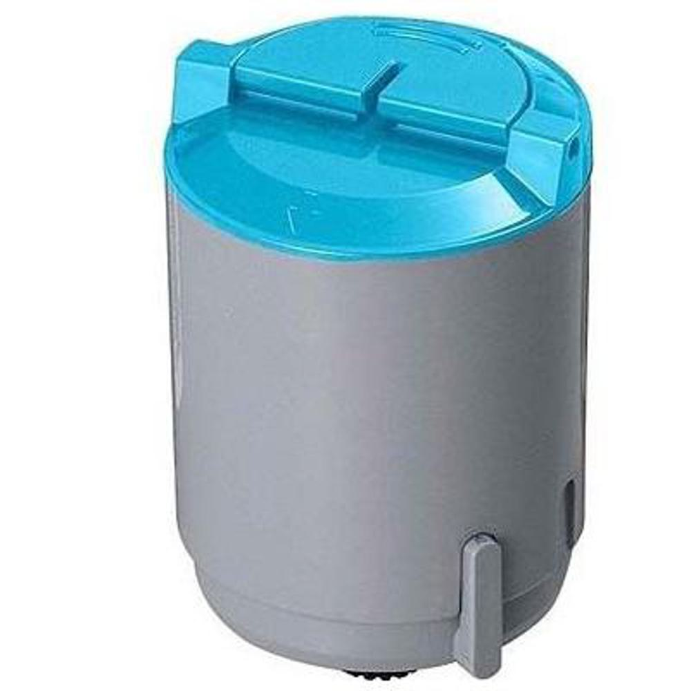 Un cilindro grigio con coperchio azzurro. Il coperchio ha forme rettangolari. Una leva sporge lateralmente.