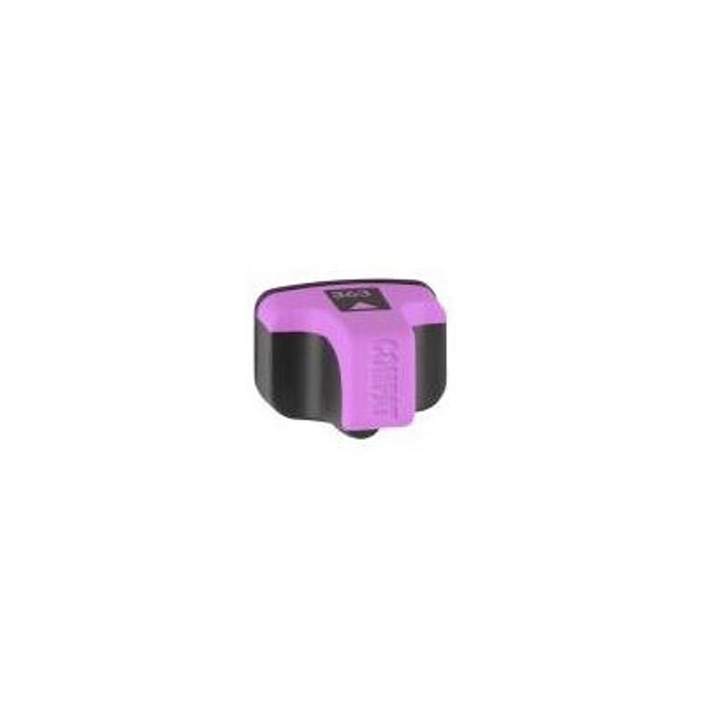 Una cartuccia d'inchiostro magenta e nera. La parte superiore è magenta con il numero 363. Il corpo è nero e ha alcuni dettagli.