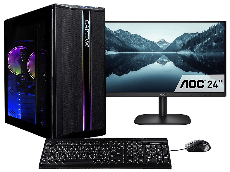 CAPTIVA Power Starter R80-013 TFT Bundle, Business-PC-Komplettsystem mit AMD Ryzen™ 7 5700G Prozessor, 16 GB RAM, 500 GB SSD, AMD Radeon™ Onboard Graphics, Windows 11 Home