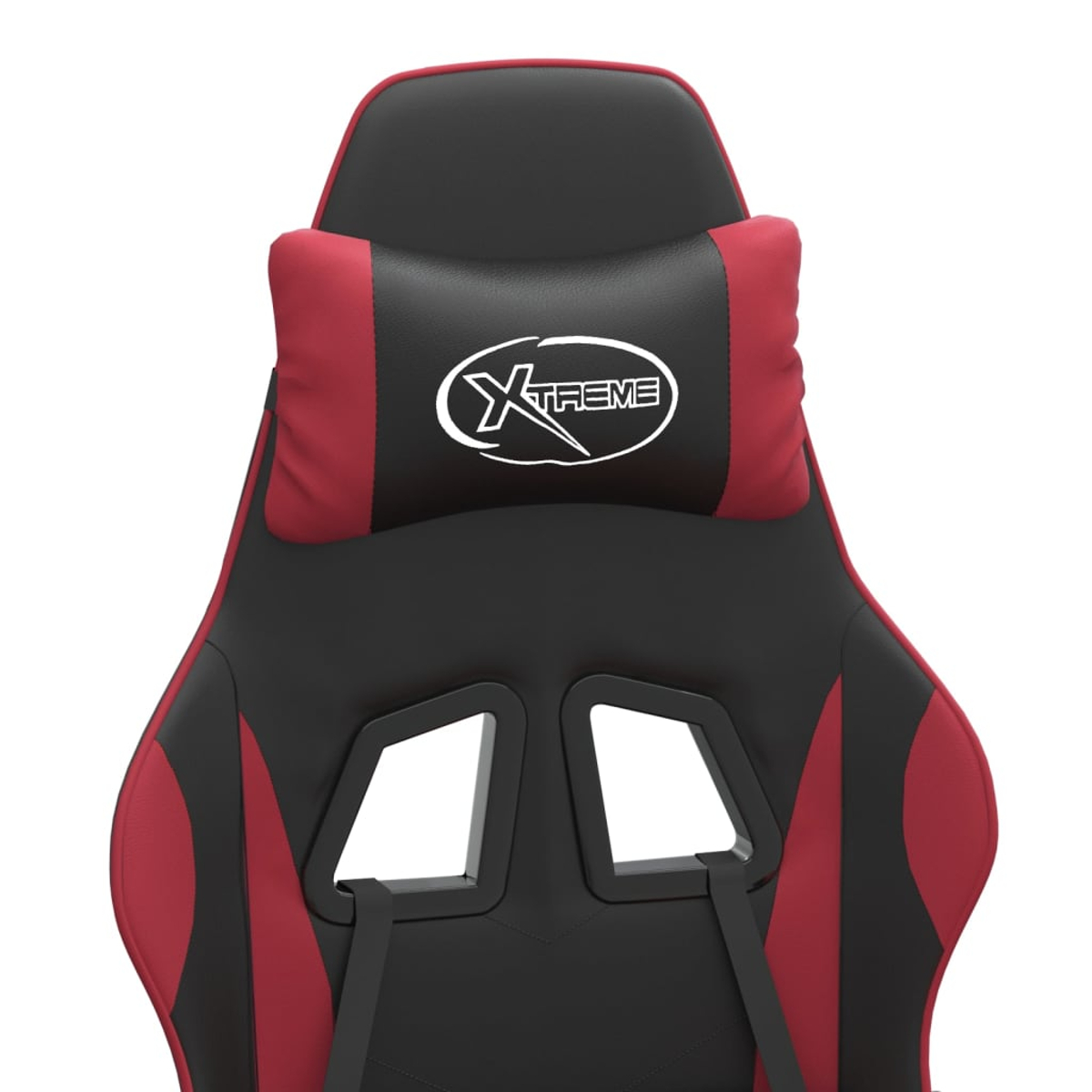 Ein Gaming-Stuhl mit schwarzem und rotem Design. Er hat eine Kopfstütze mit dem "Xtreme"-Logo und einen Sitz mit Öffnungen.