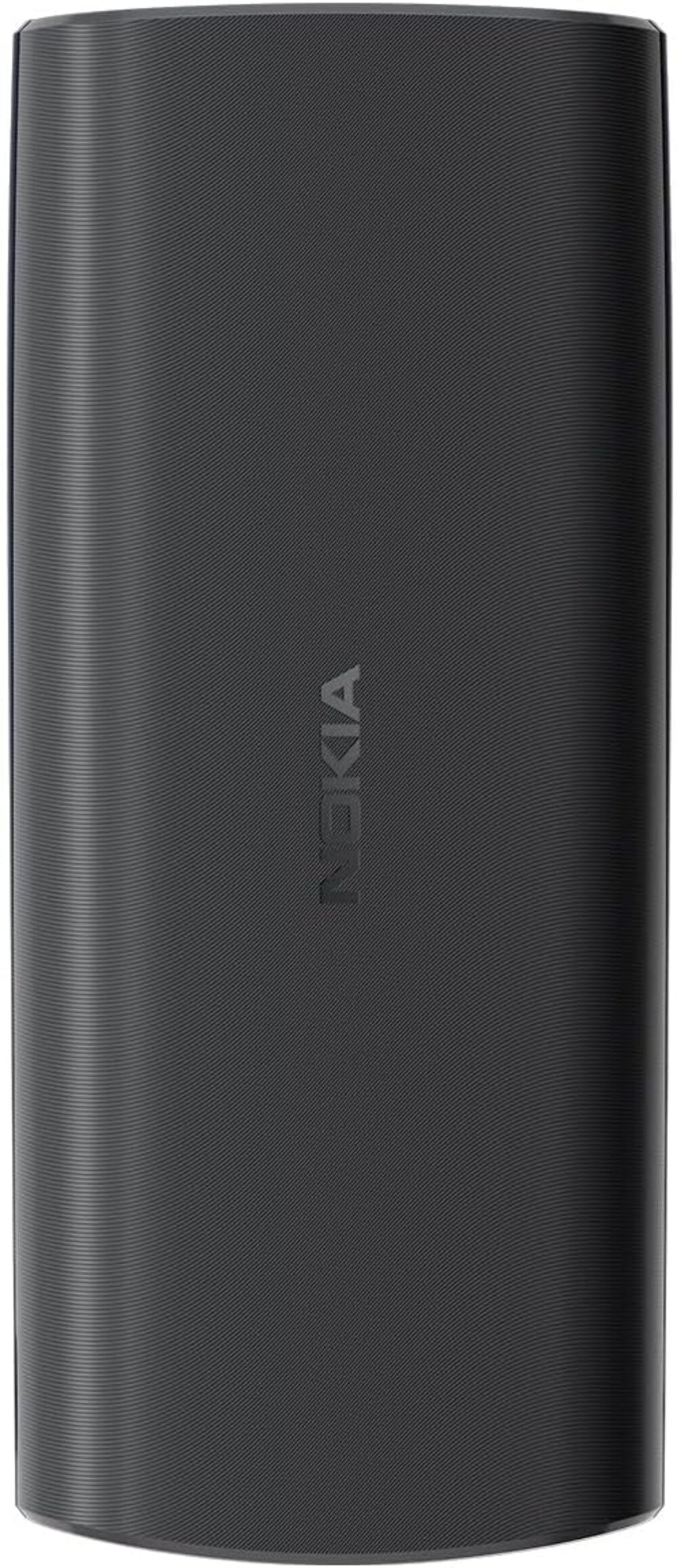 Koyu gri bir Nokia telefon. Yüzey dokulu bir desene sahip. Nokia logosu ortada yer alıyor.