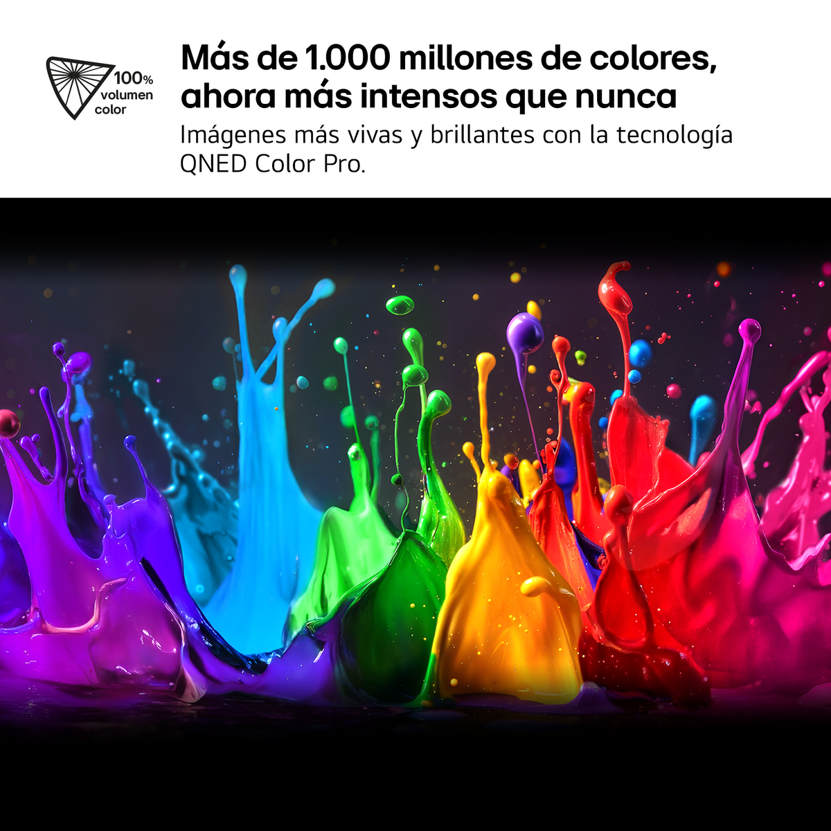 Salpicaduras de pintura coloridas en varios colores, incluidos morado, azul, verde, amarillo y rojo, sobre un fondo oscuro, con texto en la parte superior.