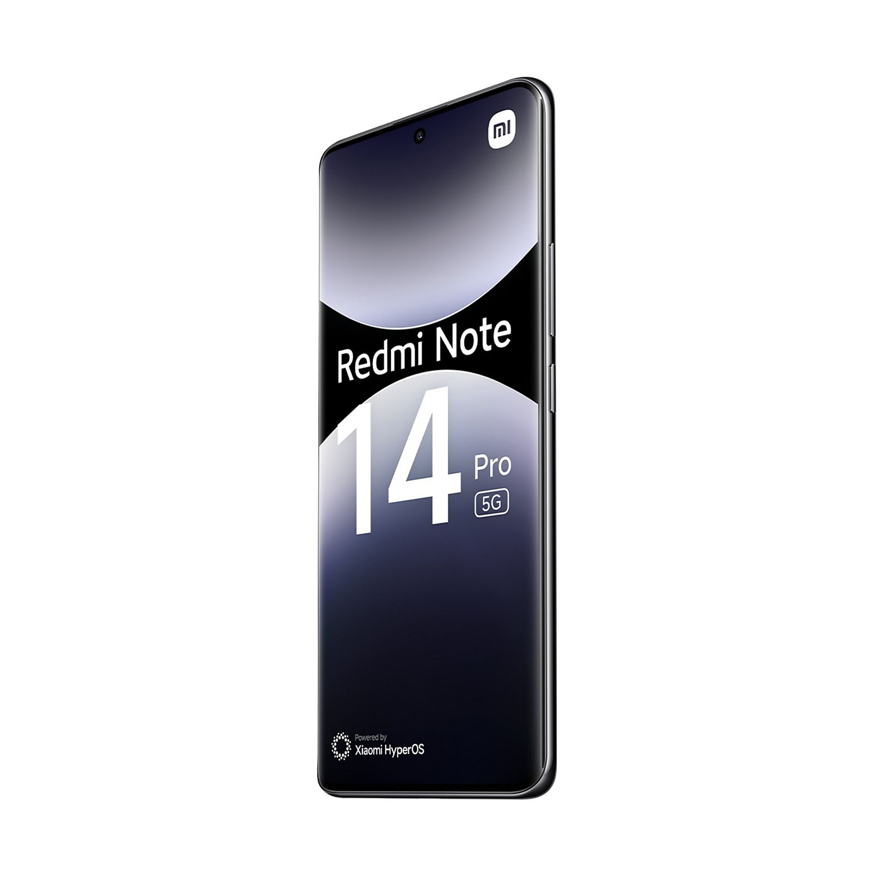 Uno smartphone con schermo 'Redmi Note 14 Pro 5G'. Il logo Xiaomi è in alto a destra.