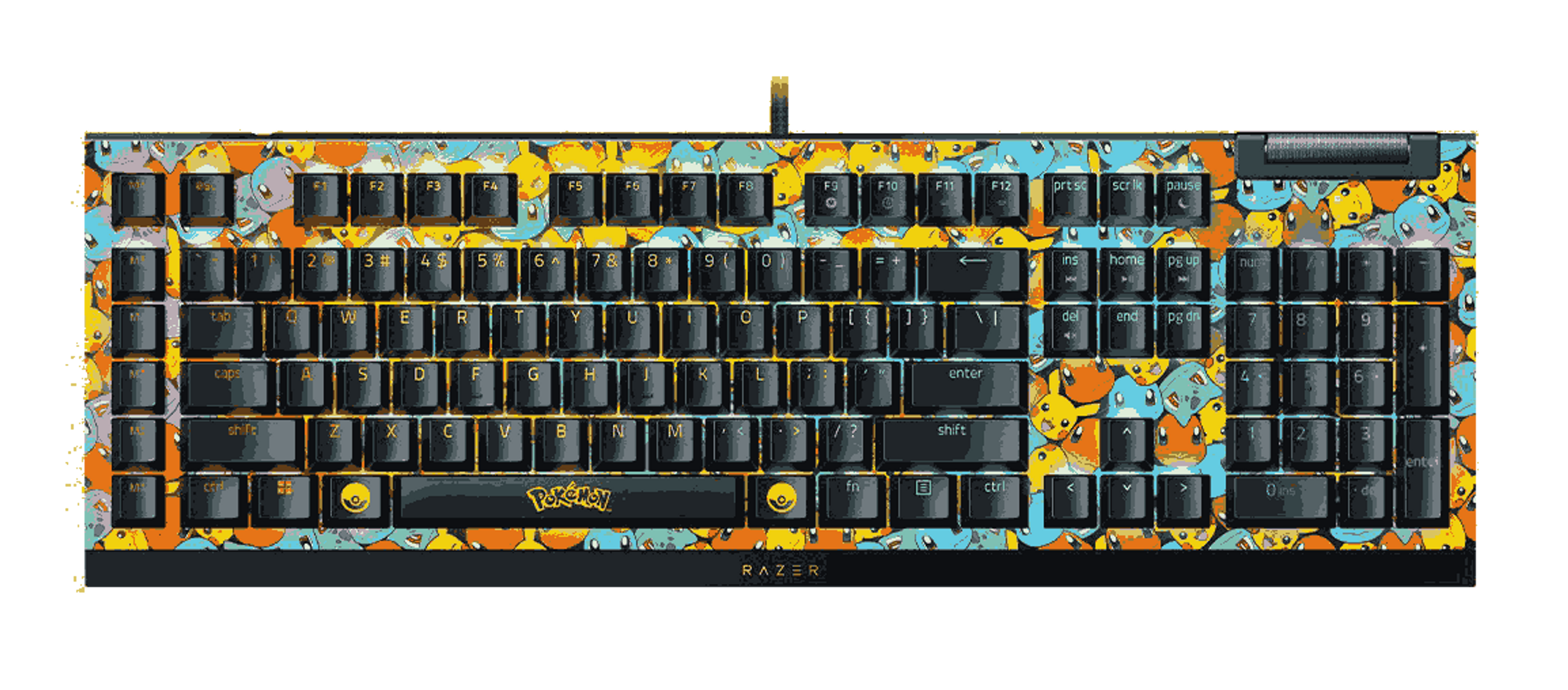 RAZER RZ03-04704200-R3M1 Blackwidow V4 X (Green Switch) - Pokemon Kanto Starters Edition Kablolu Gaming Klavye Siyah