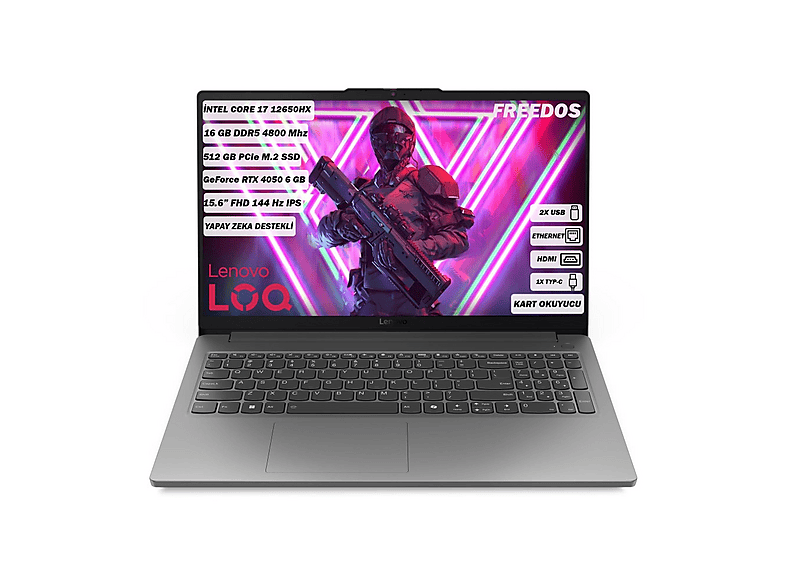 LENOVO LOQ 15IAX9E 83LK002VTR RTX4050 FHD Intel Core i7-12650HX 16