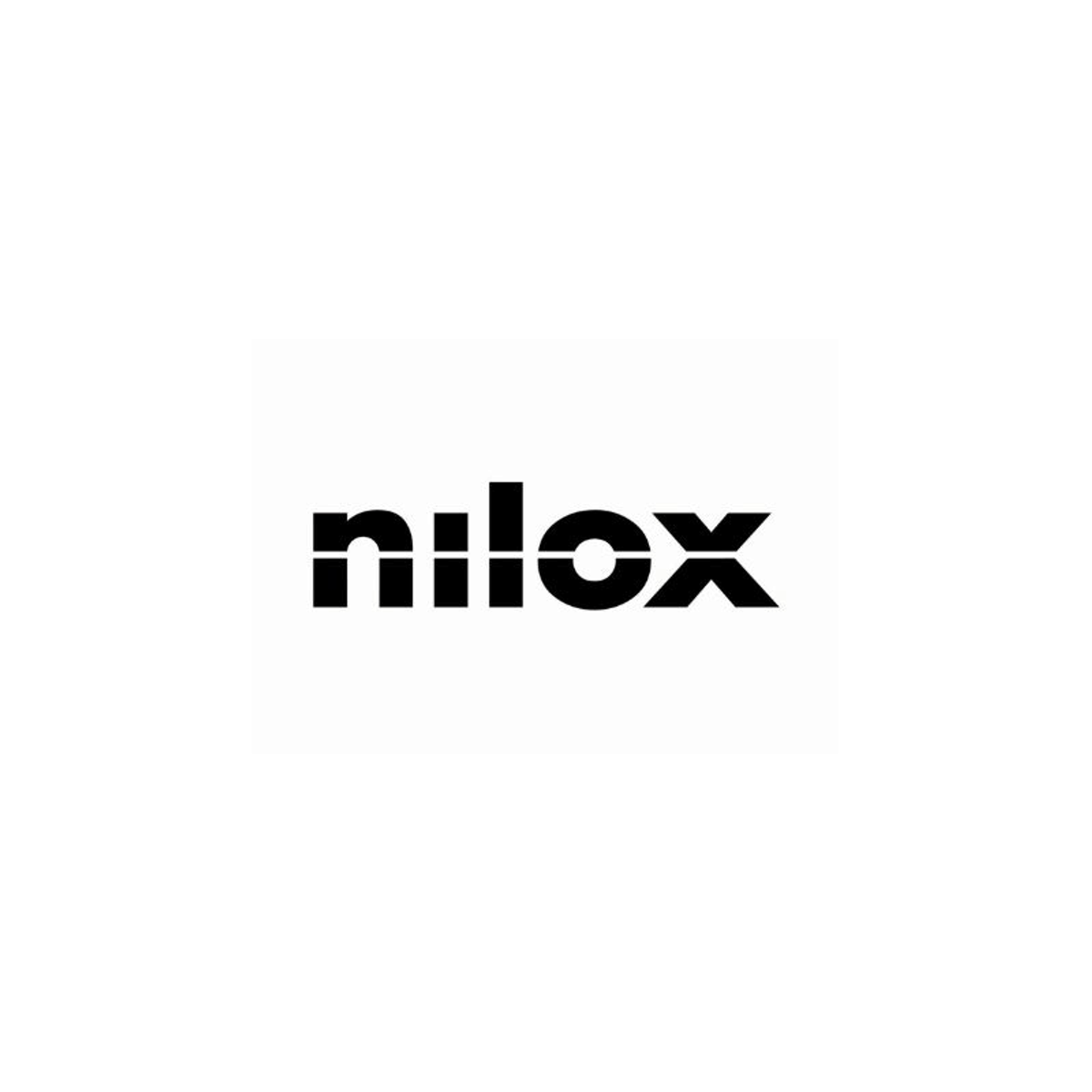 Il logo Nilox in nero. La parola 'nilox' è scritta in grassetto, sans-serif, con un cerchio che sostituisce la 'o'.