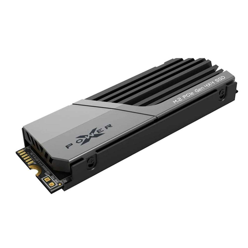 Dysk SSD M.2 PCIe Gen 4x4. Ma szarą i czarną konstrukcję, widoczne jest słowo "POWER", to urządzenie pamięci masowej.