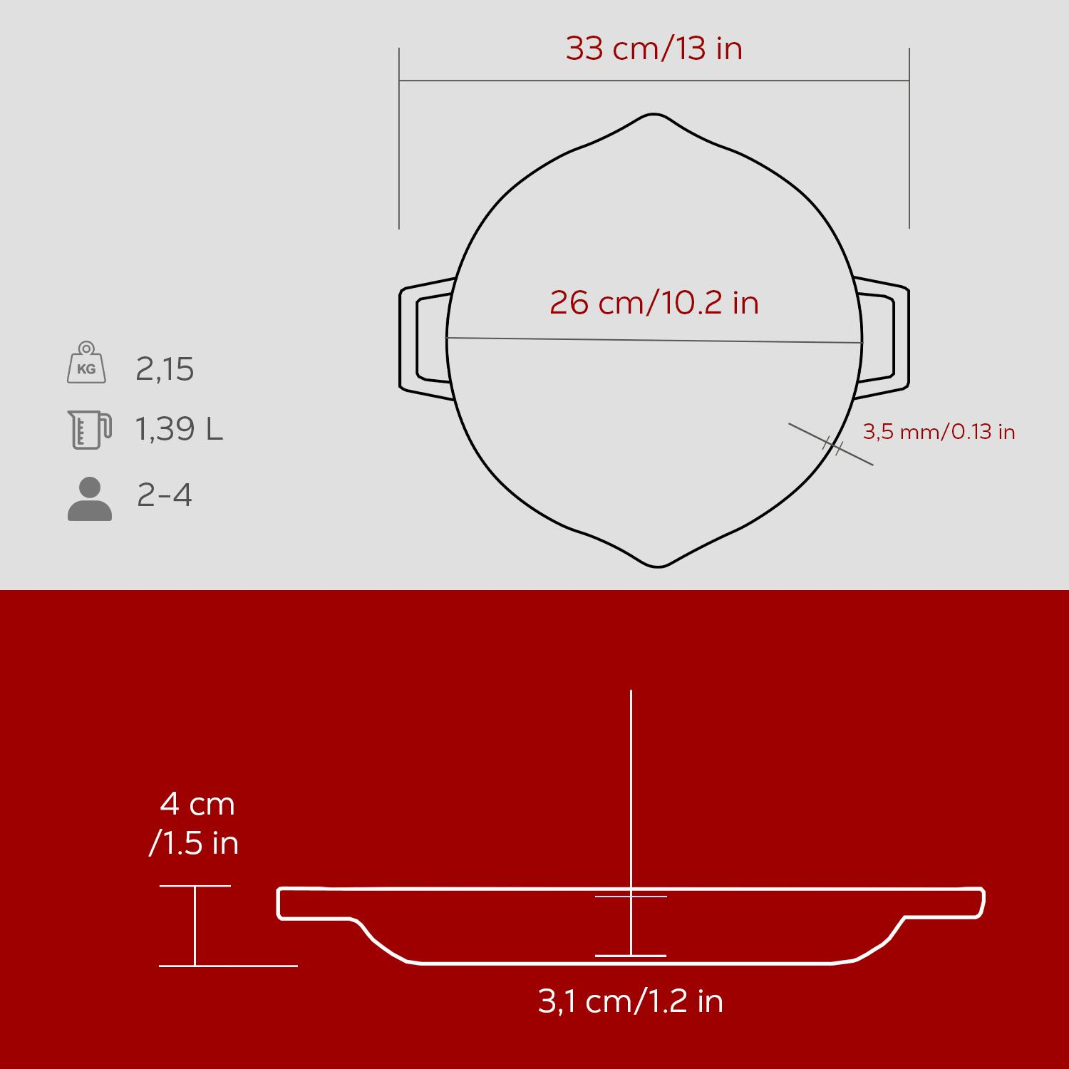 Boyutları ve kapasite detayları olan bir tavanın diyagramı. Cm/in cinsinden ölçüleri, ağırlığı ve hacmi içerir.
