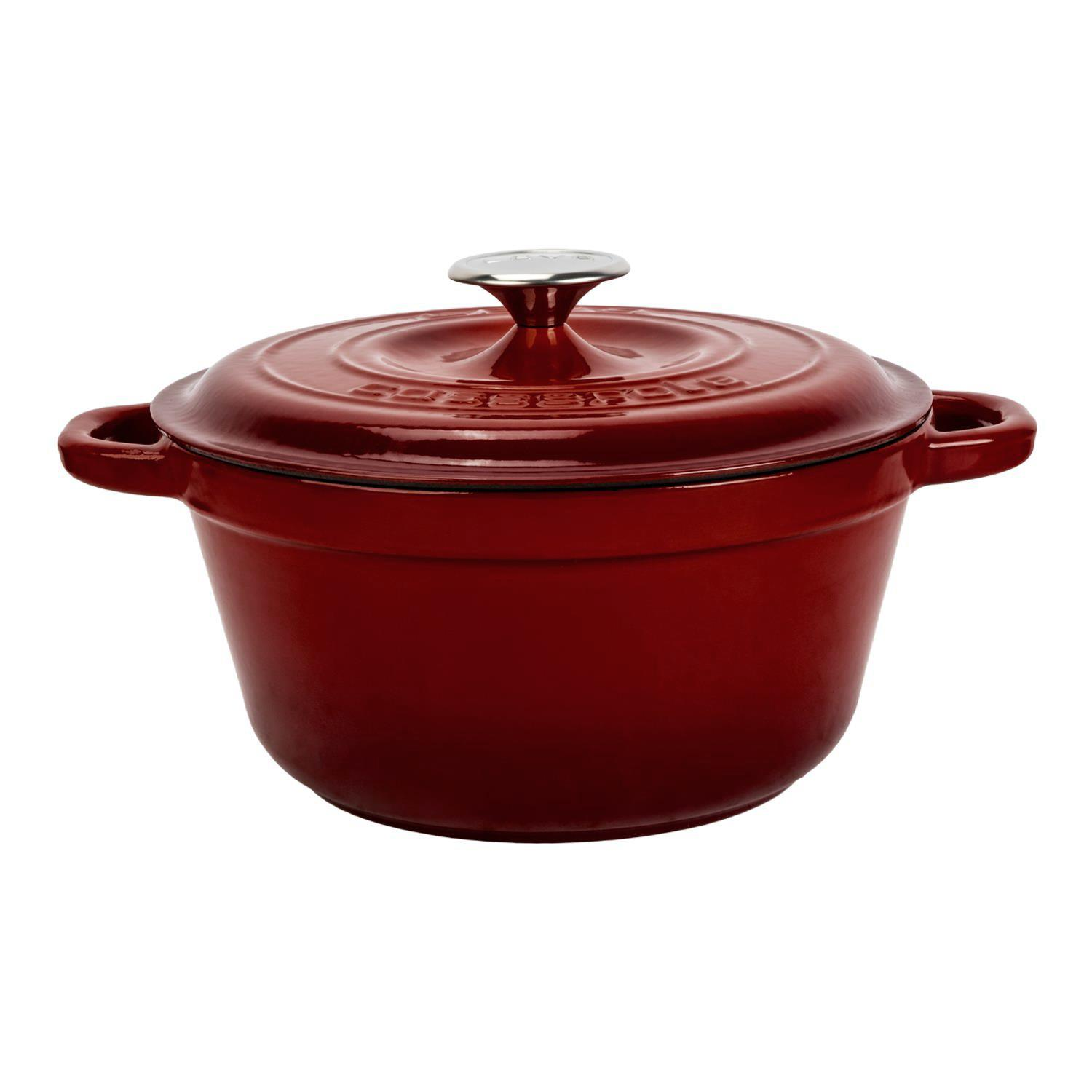LAVA Yuvarlak Tencere Döküm Demir Kapak New Heritage Serisi Çap 26 cm Tencere Bordo