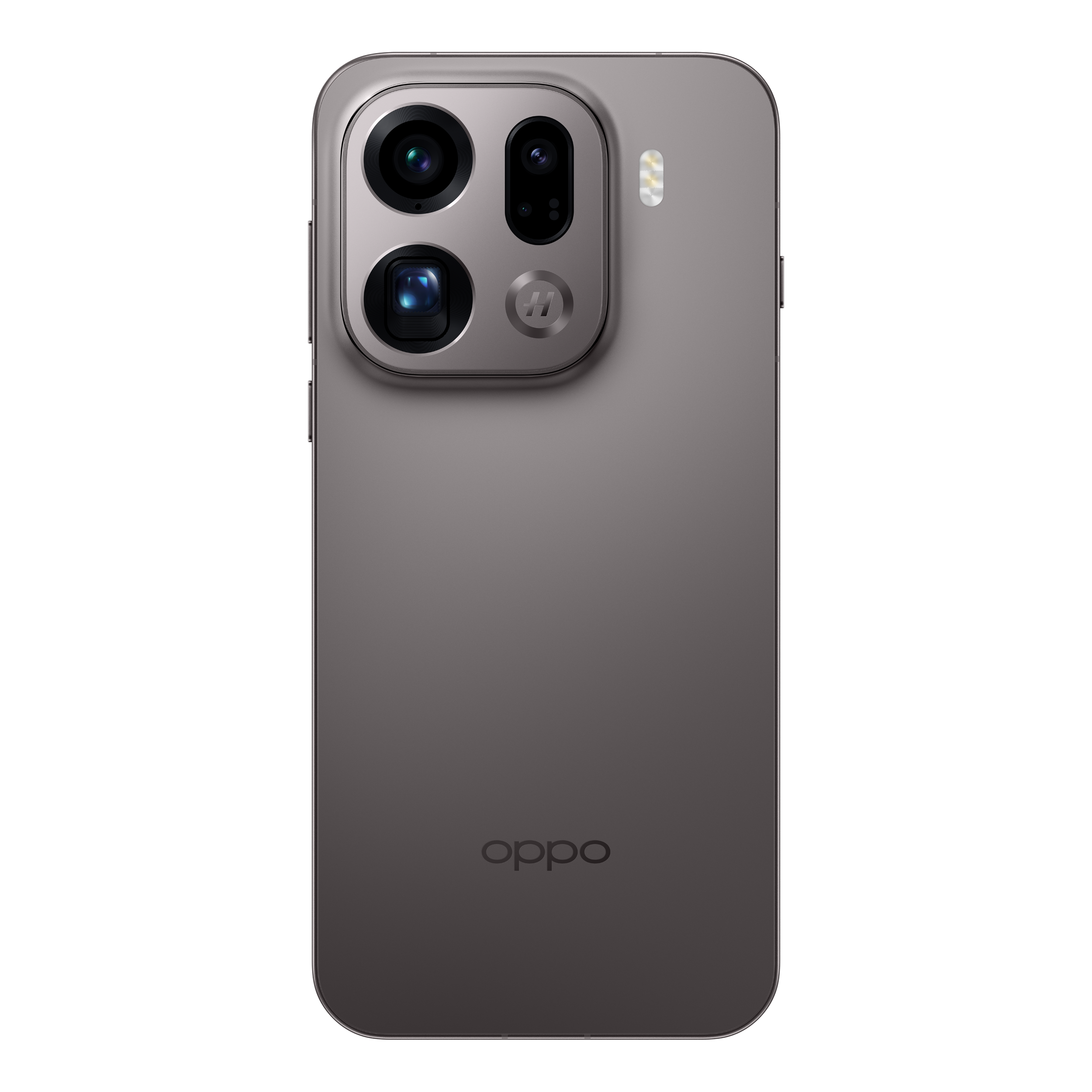 Dos gris d'un smartphone avec appareil photo et logo 'oppo'.