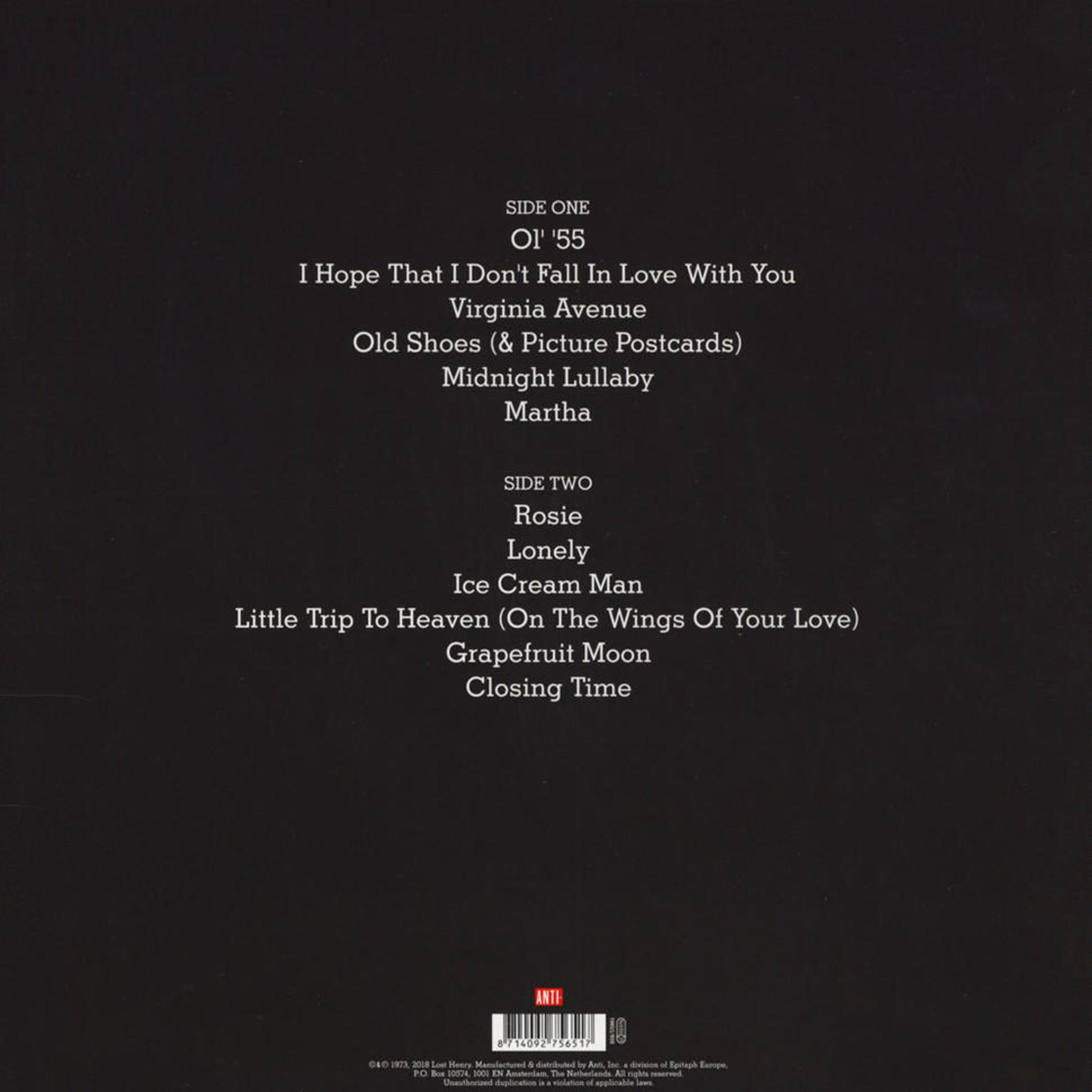 La copertina dell'album elenca le canzoni: Ol' '55, I Hope That I Don't Fall In Love With You, Virginia Avenue, Old Shoes e altro, su sfondo nero.
