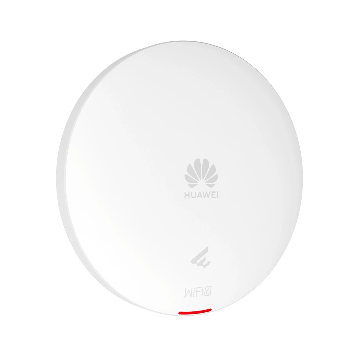 Un dispositivo WiFi Huawei bianco. Ha il logo Huawei, il simbolo WiFi e un indicatore luminoso rosso.
