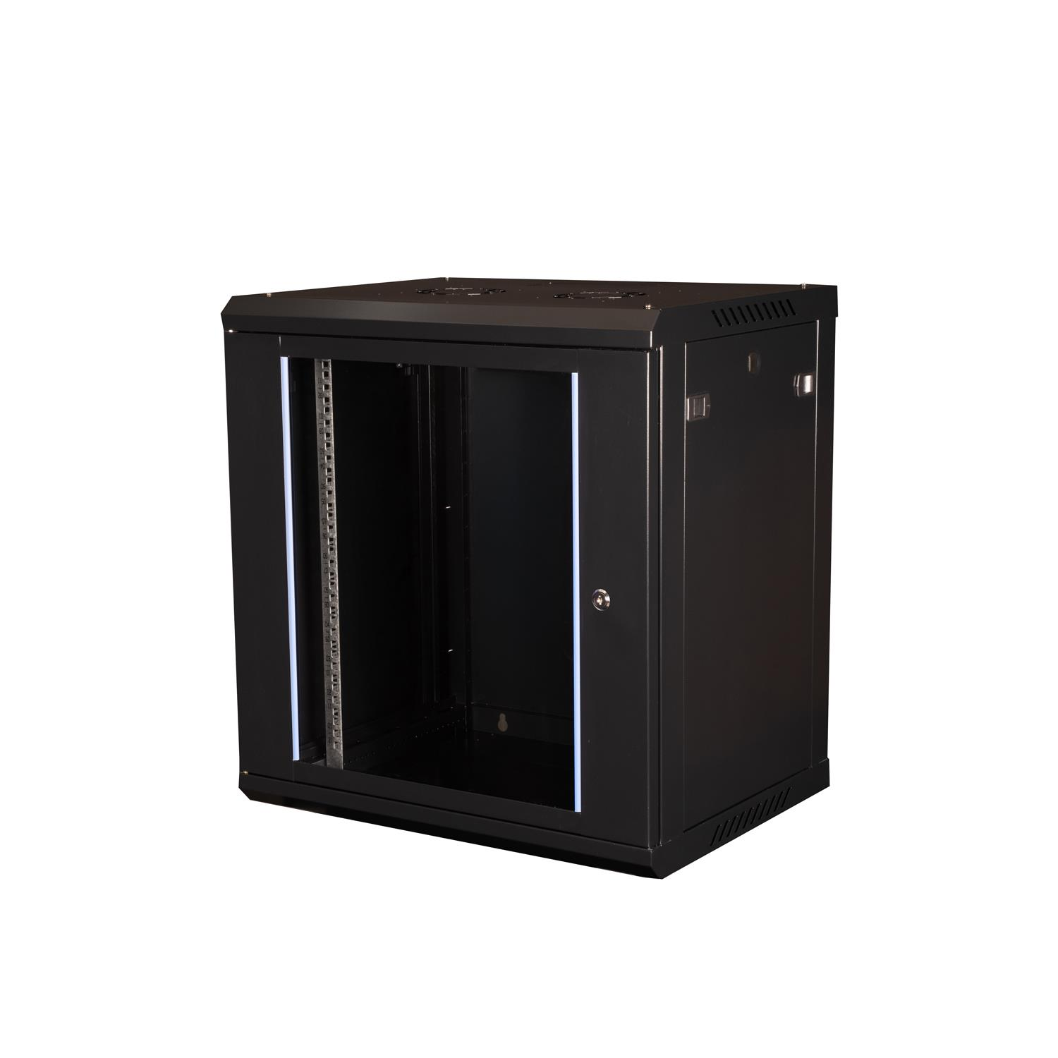 LANDE 12U 19" 600x600 mm Demonte Duvar Tipi Rack Kabinet Siyah