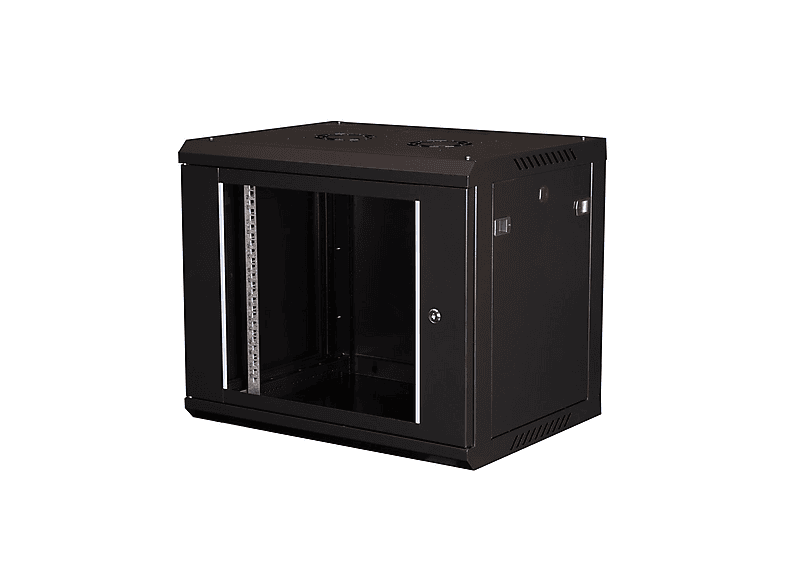 LANDE 9U 19" 600x600 mm Demonte Duvar Tipi Rack Kabinet Siyah