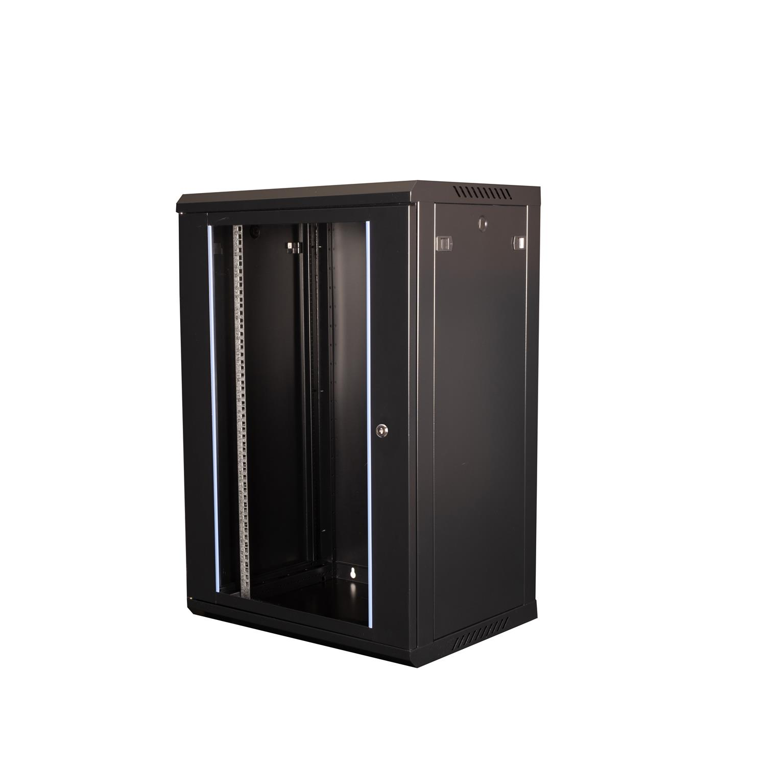 LANDE 18U 19" 600x450 mm Duvar Tipi Rack Kabinet Siyah