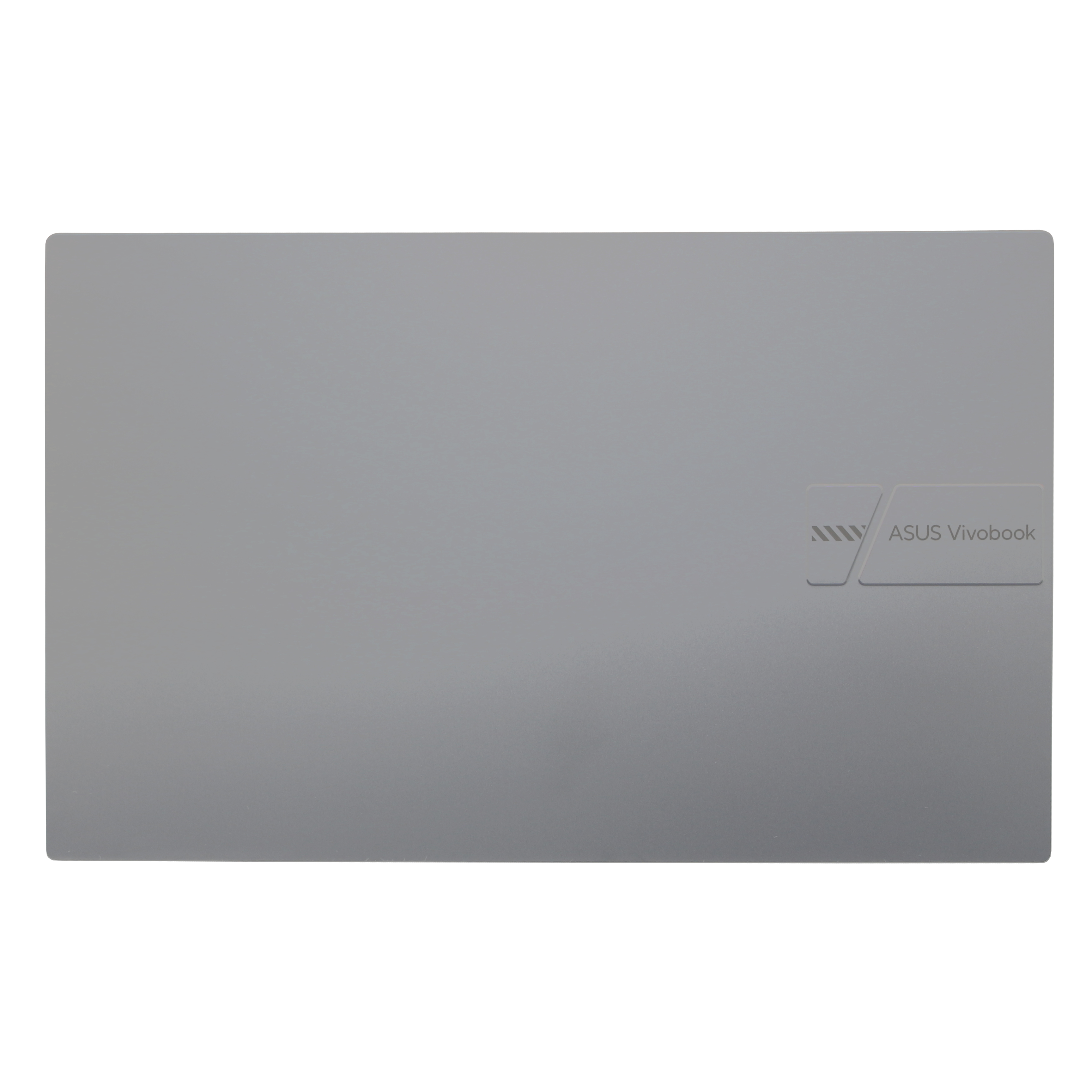 Tapa gris de portátil con el logotipo de ASUS Vivobook.