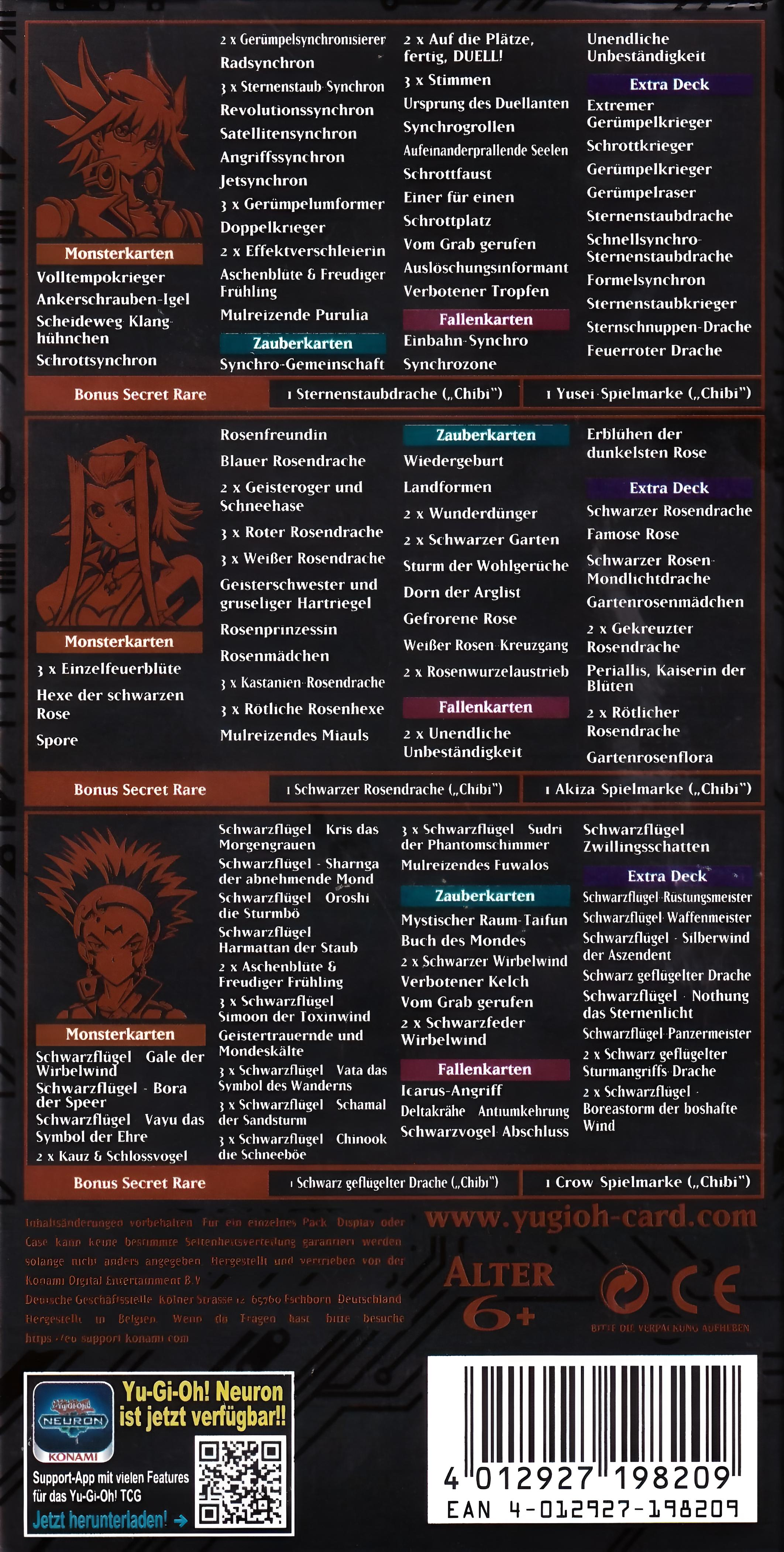 Eine Karte mit deutschem Text, mit Charakteren, Monstern und Kartennamen, mit einem Yugioh-Logo.