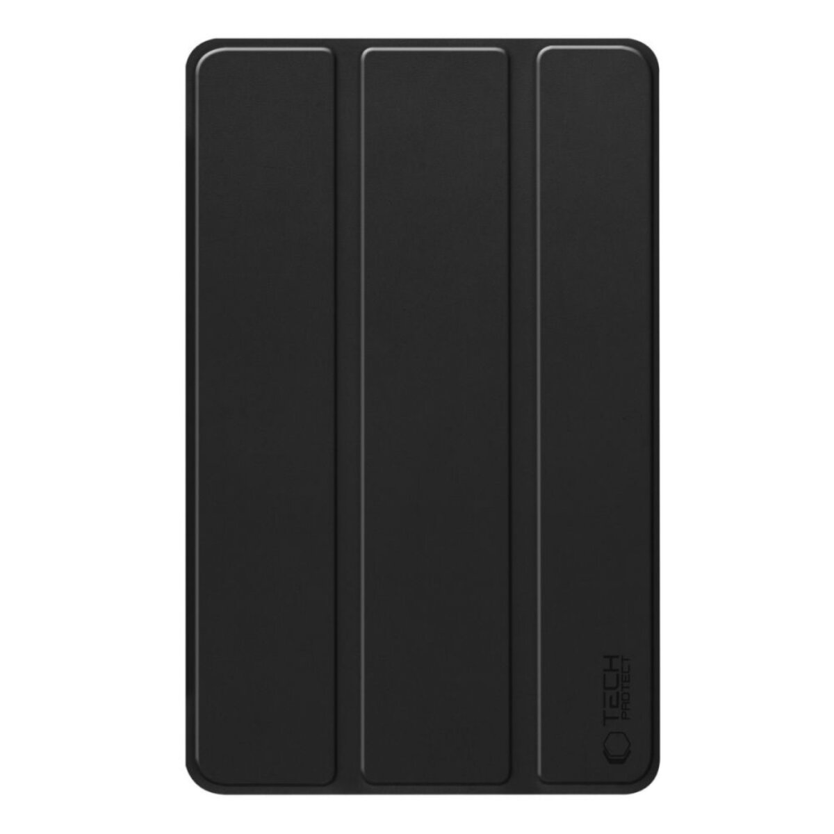 Schwarze Tablet-Hülle mit drei Paneelen. Das Tech Protect Logo ist unten rechts sichtbar.