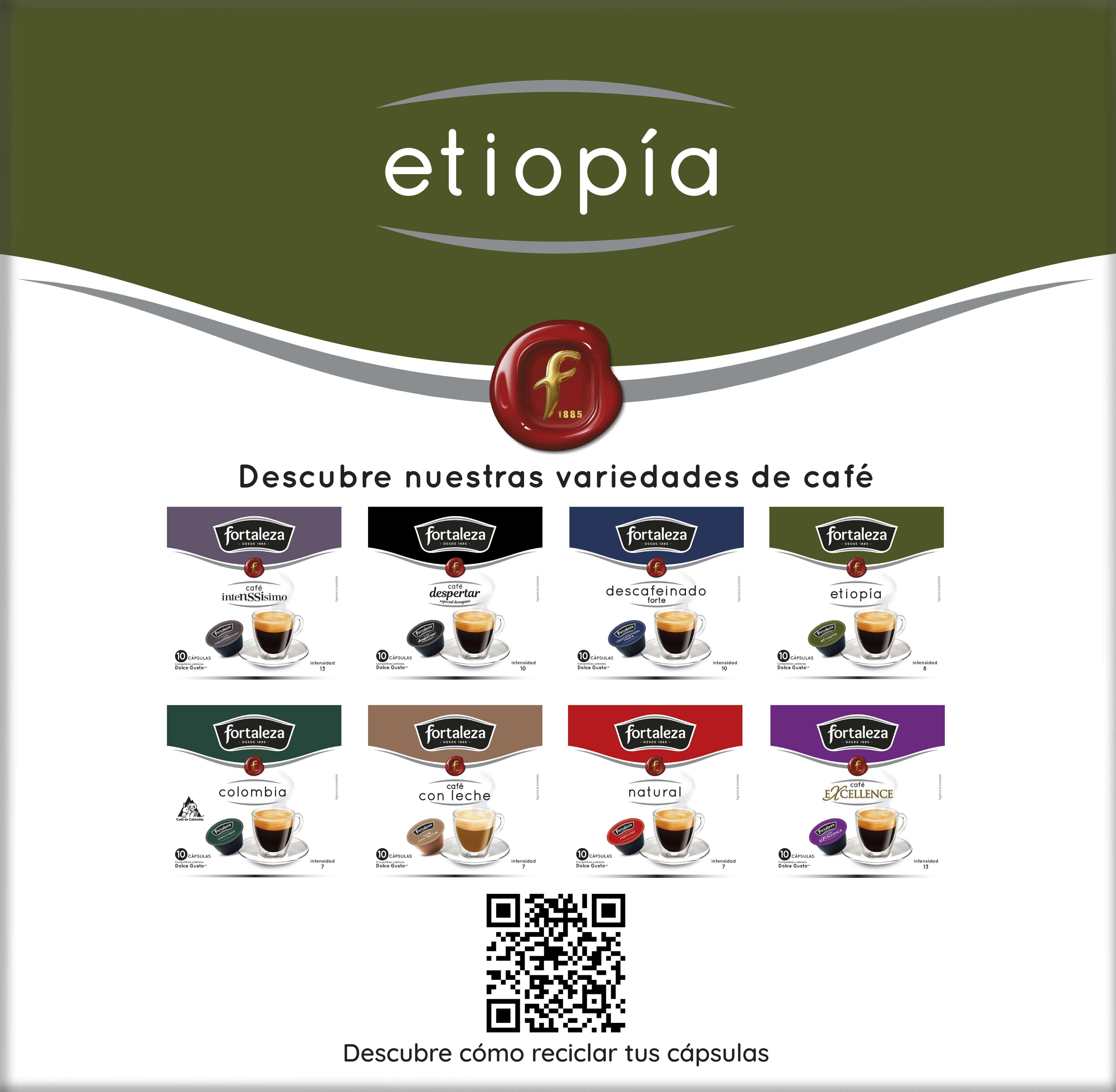 Se muestran cápsulas de café con diferentes sabores. También se muestran tazas de café. El fondo es blanco.