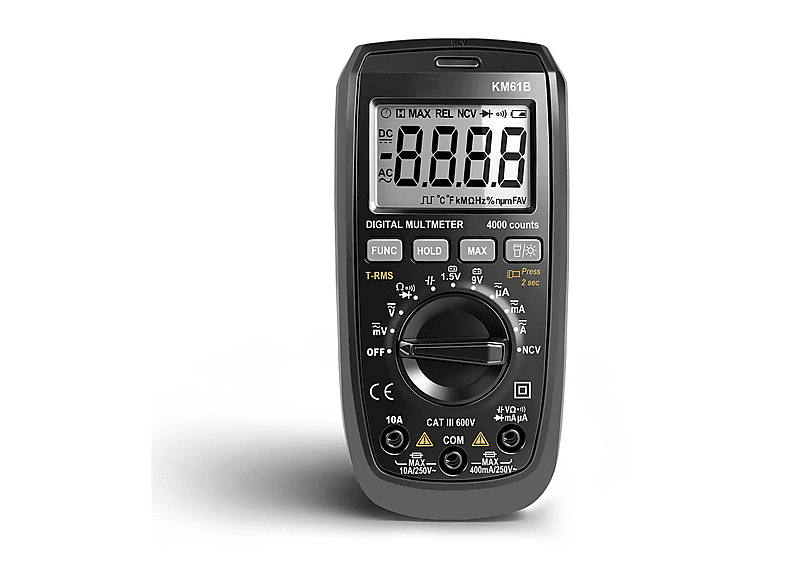 DARMLINK Automatisches True RMS,600V/10A, 40MΩ, NCV Multimeter, Schwarz ...